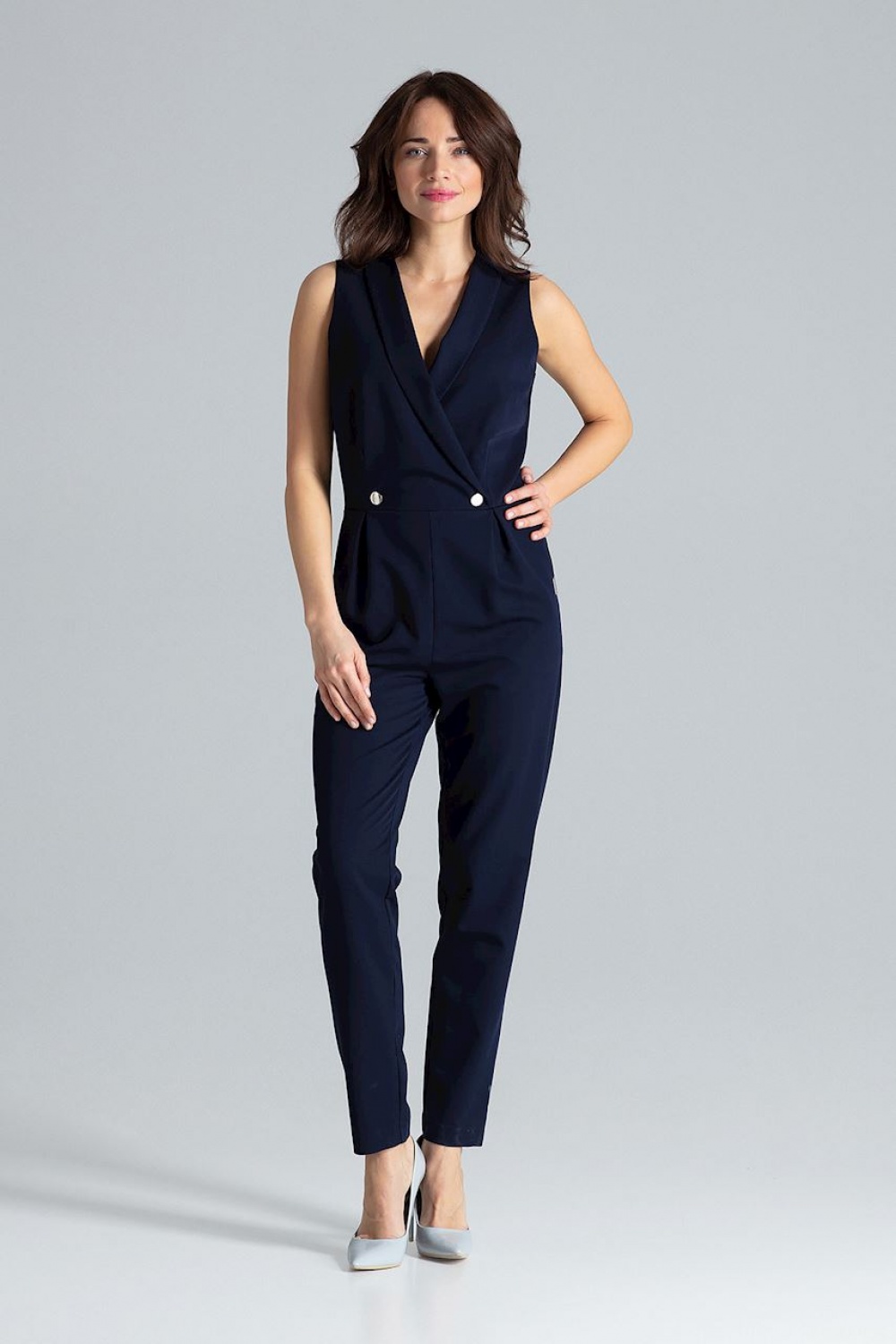 Kombinezon Damski Model L040 Navy - Lenitif133232 - Granatowy - obrazek 2