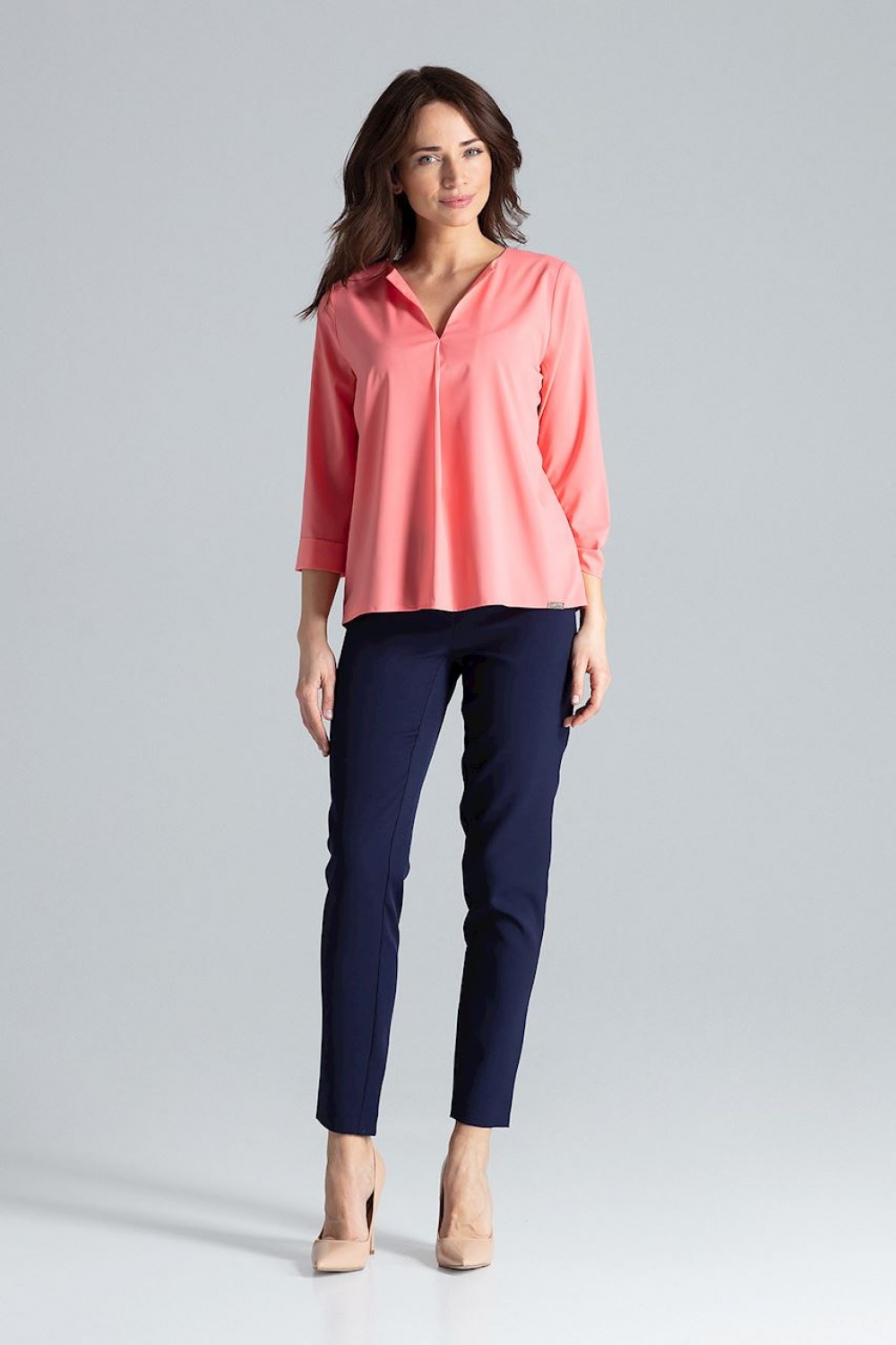 Bluzka Model L035 Coral - Lenitif133250 - Różowy - obrazek 2