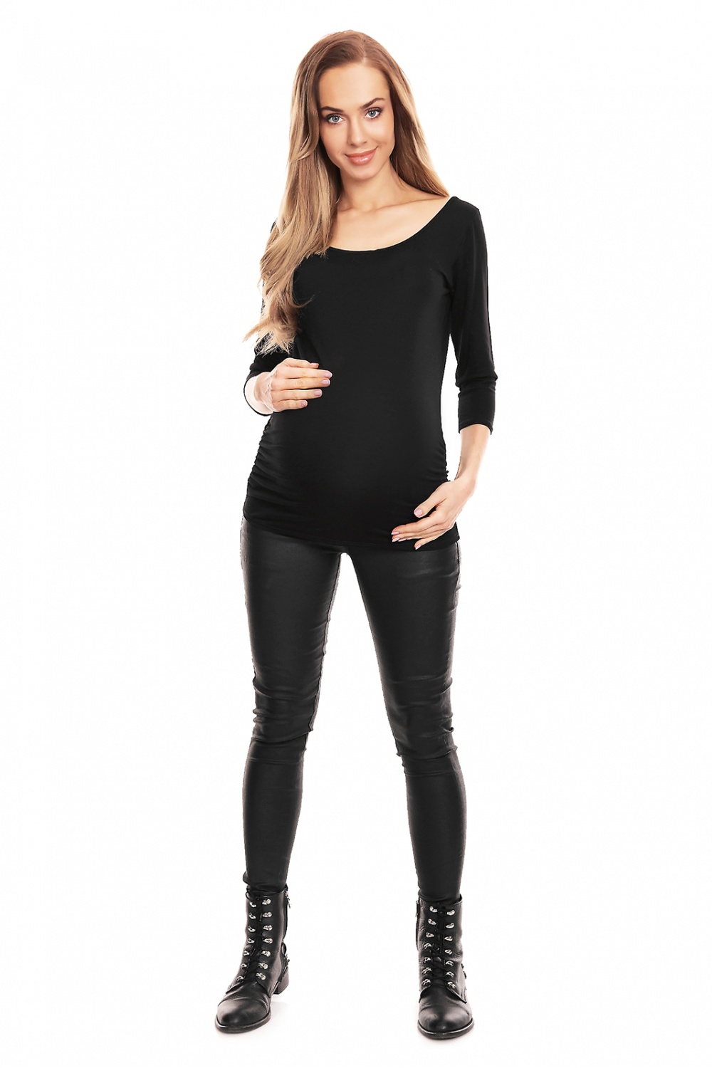Bluzka Ciążowa Model 0142 Black - PeeKaBoo133328 - Czarny - obrazek 2