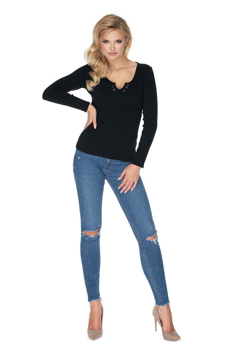Bluzka Model 0163 Black - PeeKaBoo134580 - Czarny - obrazek 2