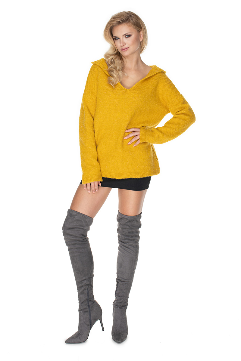 Sweter Damski Model 30070 Yellow - PeeKaBoo135297 - Żółty - obrazek 2