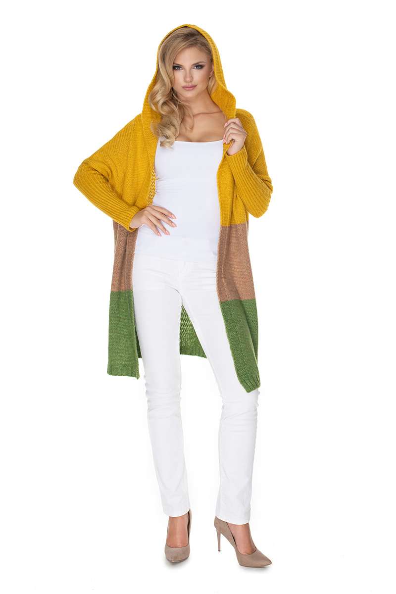 Sweter Kardigan Model 30069 Musztard/Green - PeeKaBoo135307 - Wielokolorowy - obrazek 2