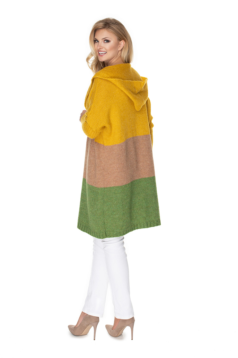 Sweter Kardigan Model 30069 Musztard/Green - PeeKaBoo135307 - Wielokolorowy - obrazek 3