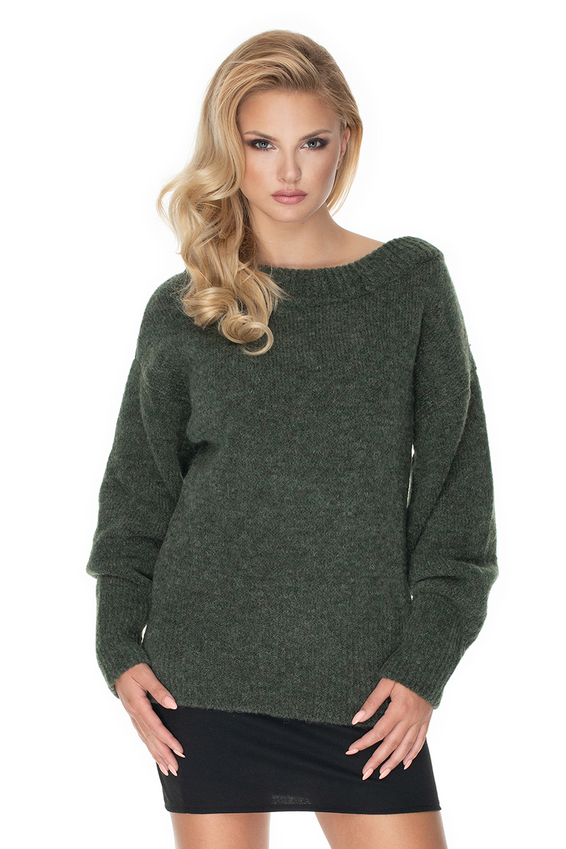 Sweter Damski Model 30064 Khaki - PeeKaBoo135320 - Zielony