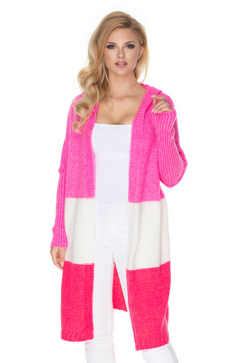 Sweter Kardigan Model 30069 Pink/Fuksja - PeeKaBoo135306 - Wielokolorowy