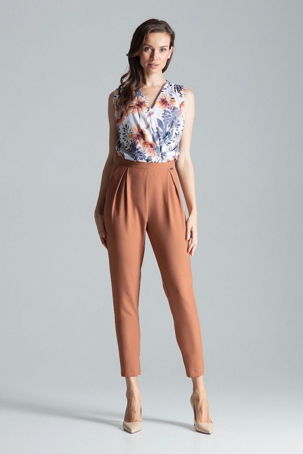 Spodnie Damskie Model M676 Brown - Figl135785 - Brązowy