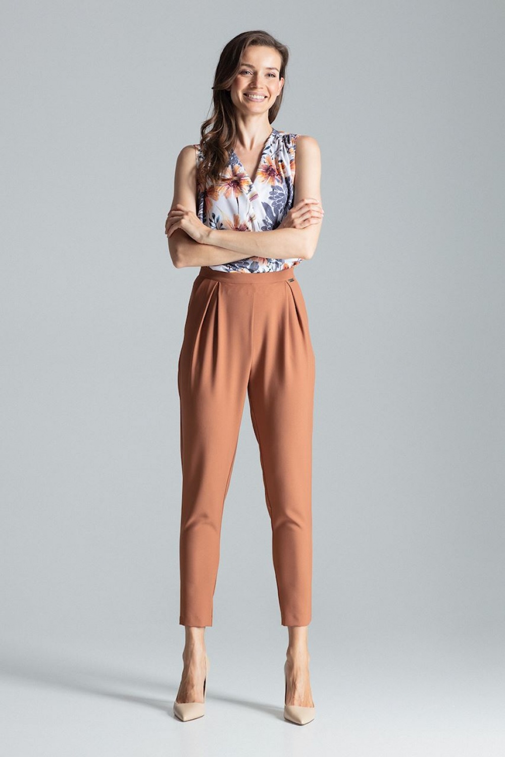 Spodnie Damskie Model M676 Brown - Figl135785 - Brązowy - obrazek 4