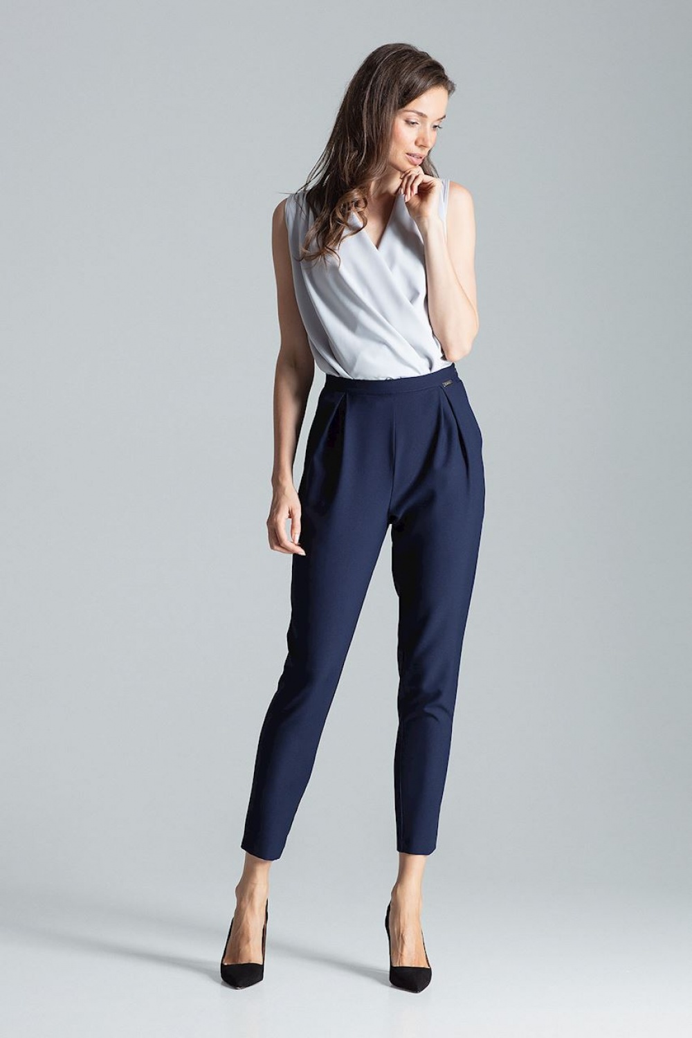 Spodnie Damskie Model M676 Navy - Figl135786 - Granatowy - obrazek 2