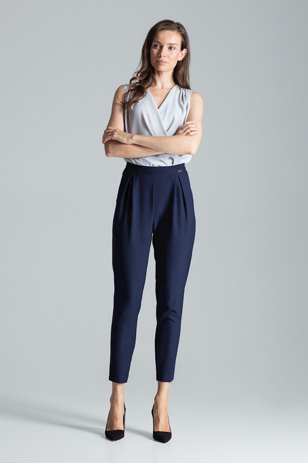 Spodnie Damskie Model M676 Navy - Figl135786 - Granatowy - obrazek 4
