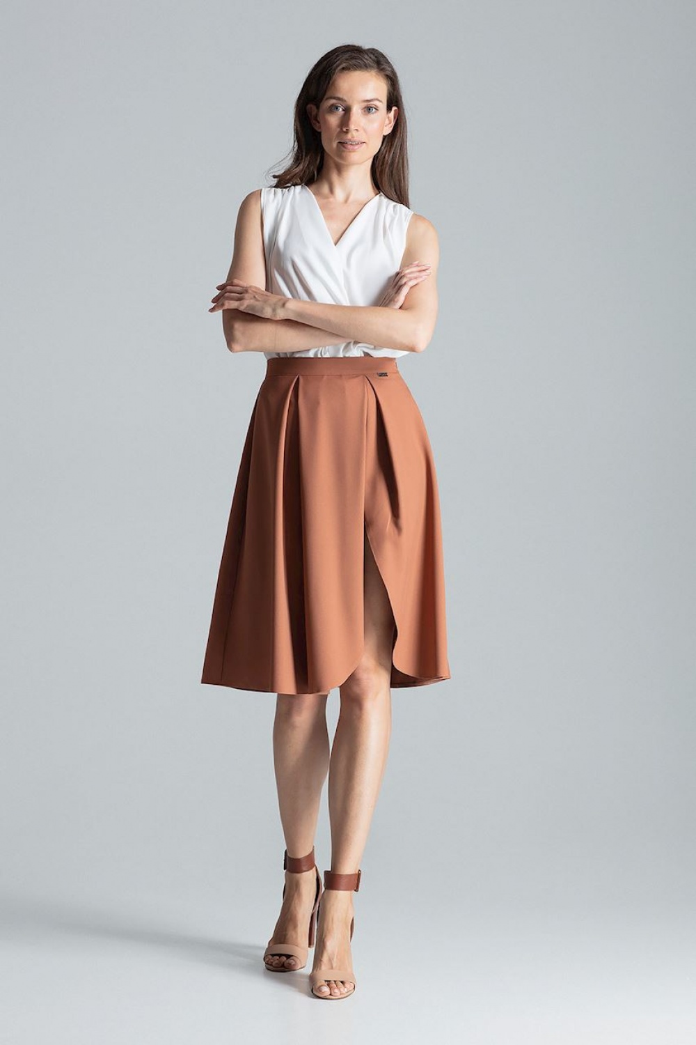 Spódnica Model M675 Brown - Figl135789 - Brązowy - obrazek 2