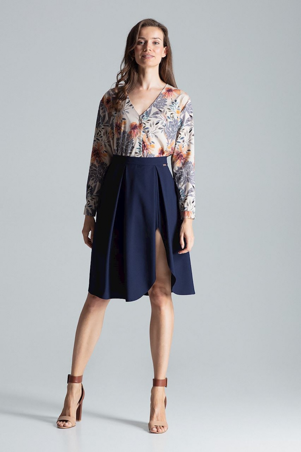 Spódnica Model M675 Navy - Figl135790 - Granatowy
