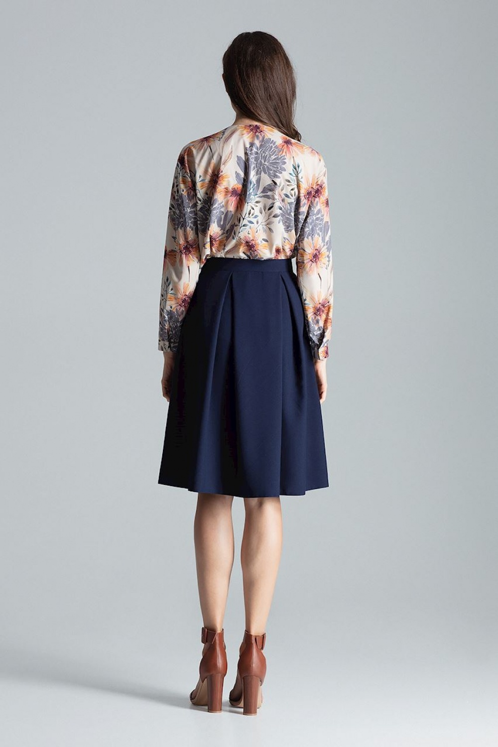 Spódnica Model M675 Navy - Figl135790 - Granatowy - obrazek 3