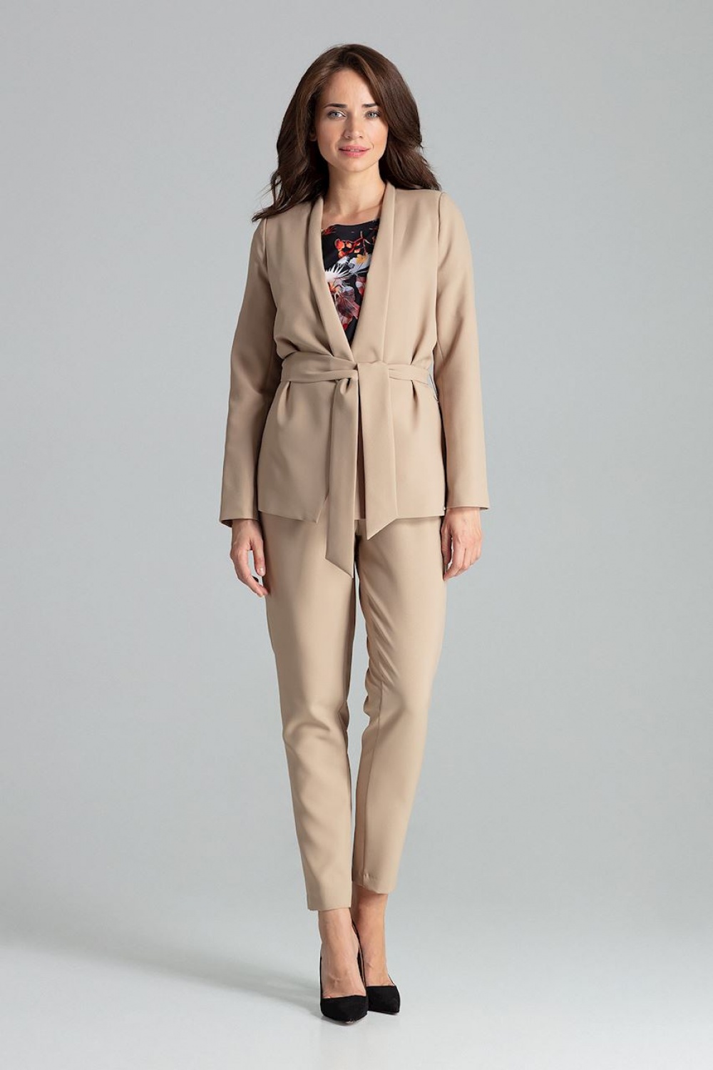 Żakiet Model L061 Beige - Lenitif135859 - Beżowy - obrazek 2