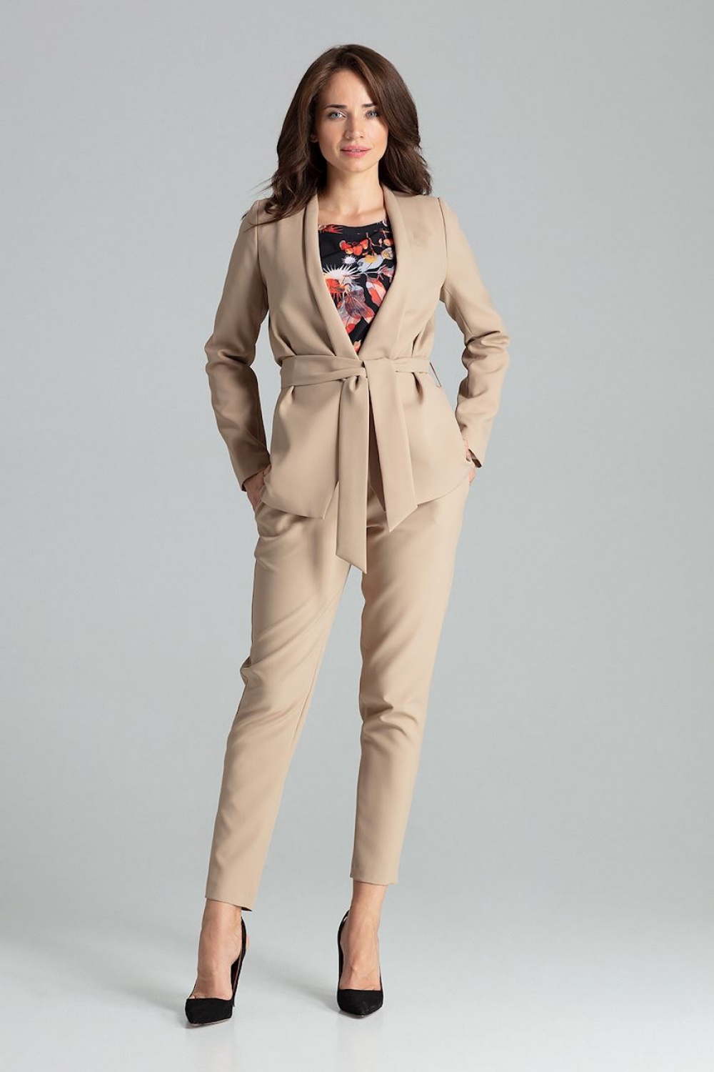 Żakiet Model L061 Beige - Lenitif135859 - Beżowy - obrazek 4