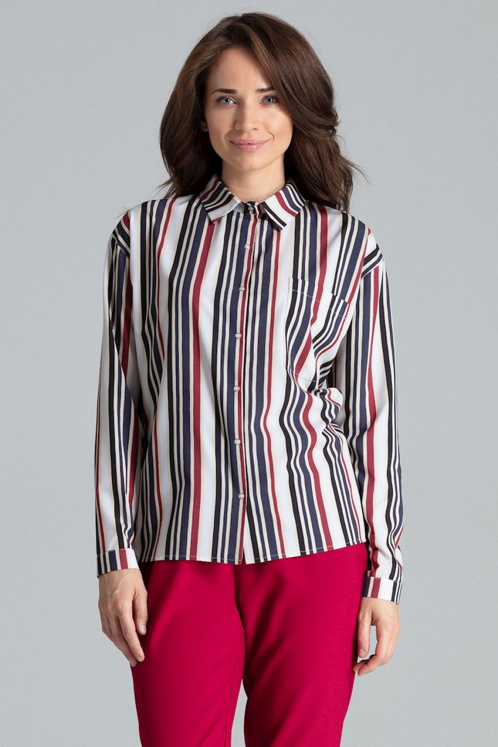 Koszula Damska Model L059 Wzór 110 - Lenitif135874 - Wielokolorowy