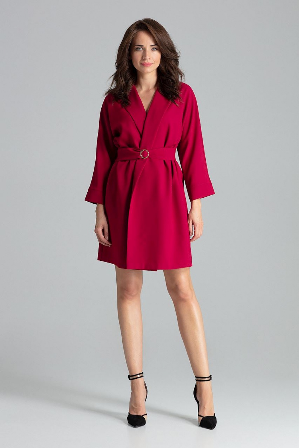 Sukienka Model L058 Bordo - Lenitif135878 - Czerwony
