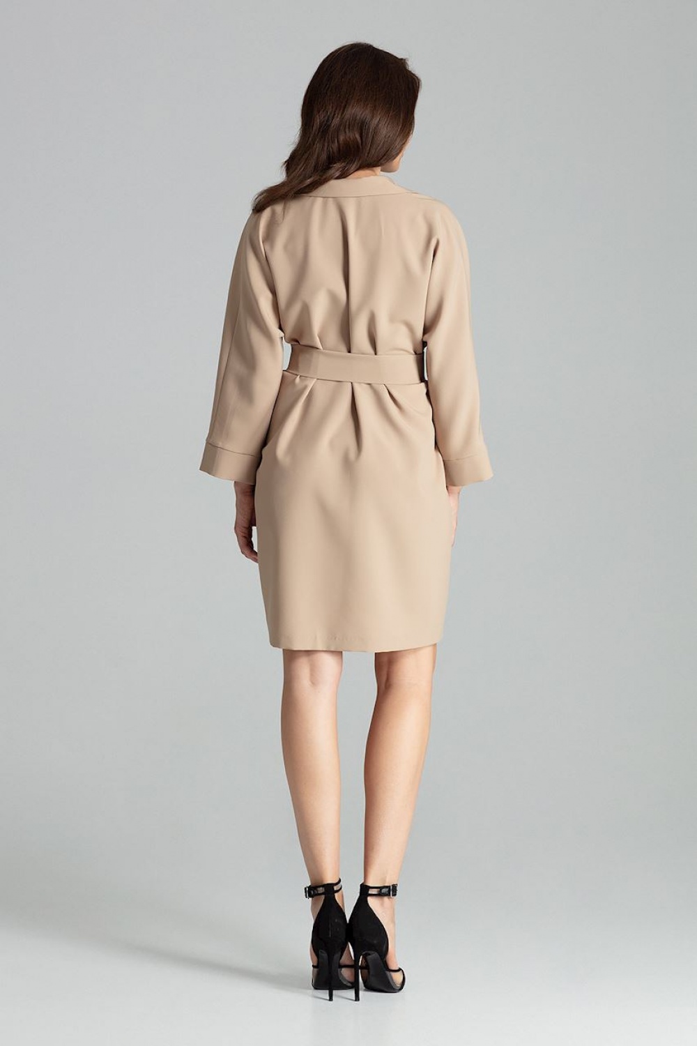 Sukienka Model L058 Beige - Lenitif135879 - Beżowy - obrazek 3