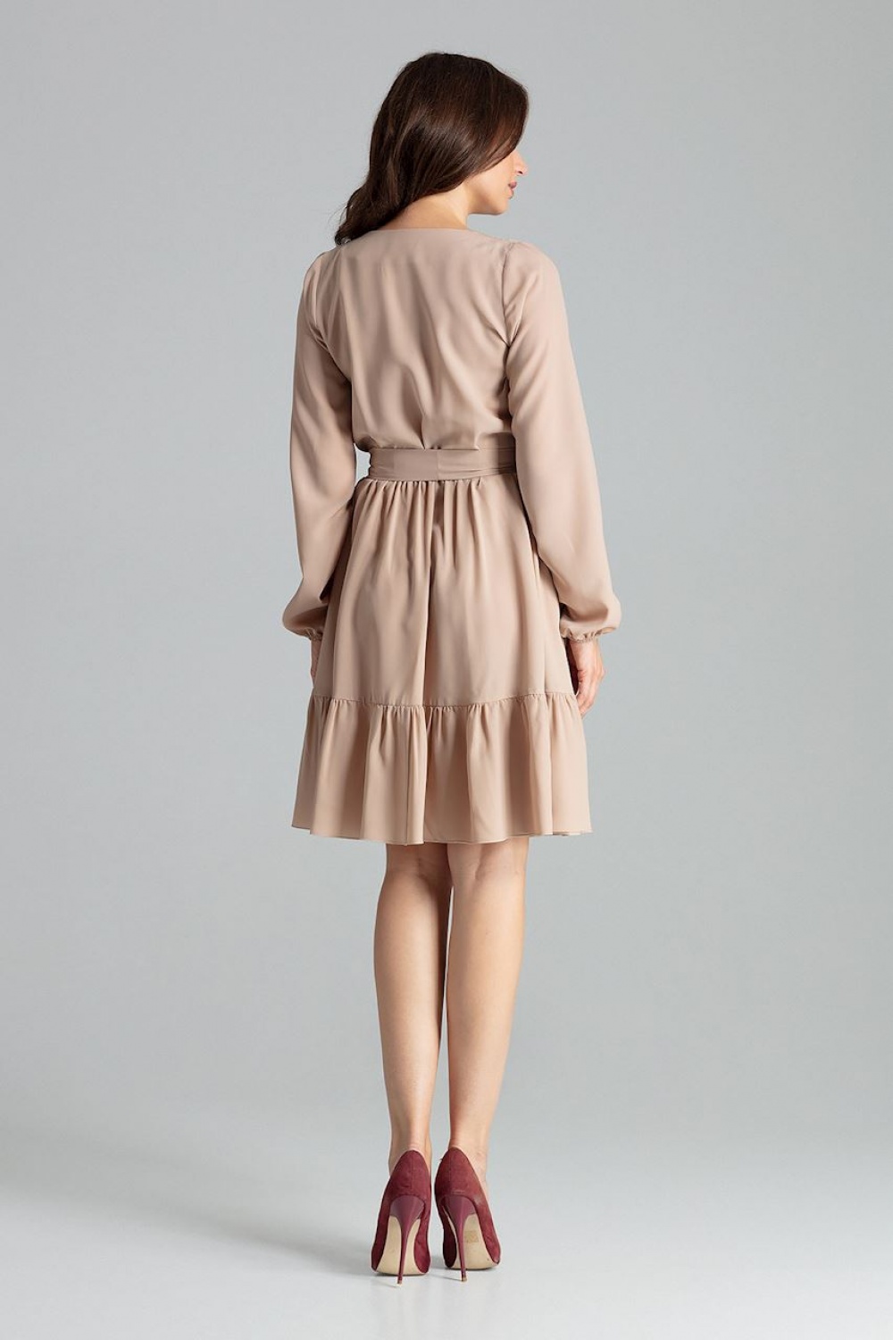 Sukienka Model L053 Beige - Lenitif135897 - Beżowy - obrazek 3