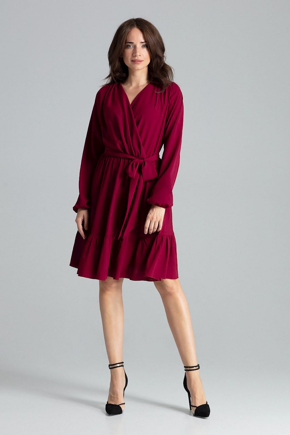 Sukienka Model L053 Bordo - Lenitif135899 - Czerwony