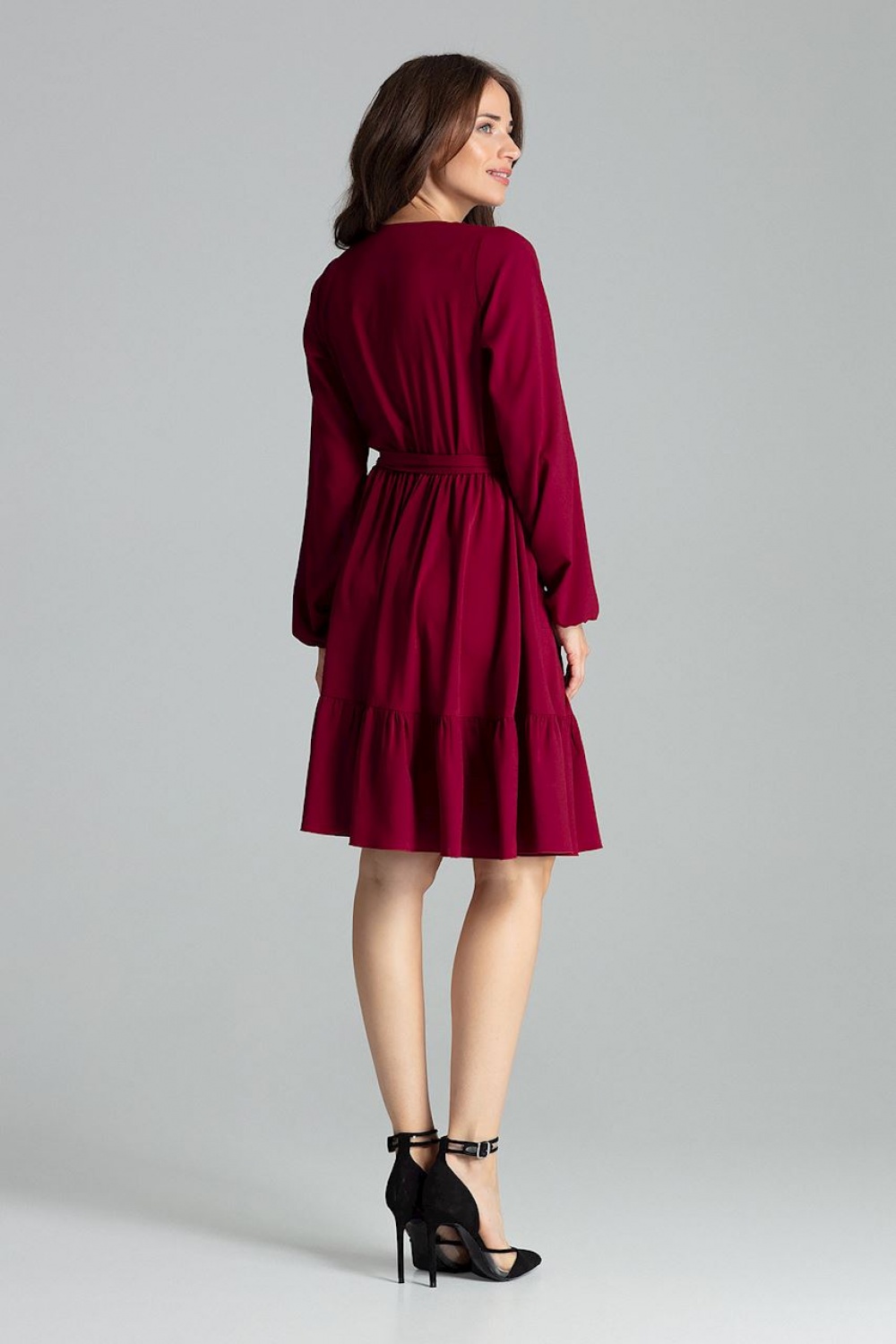 Sukienka Model L053 Bordo - Lenitif135899 - Czerwony - obrazek 3
