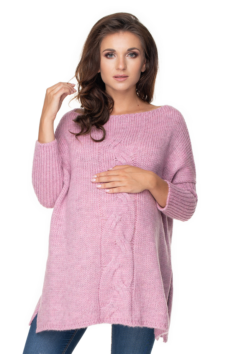 Sweter Ciążowy Model 30075 Lila - PeeKaBoo135982 - Różowy