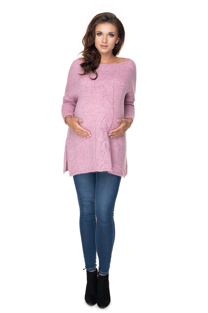 Sweter Ciążowy Model 30075 Lila - PeeKaBoo135982 - Różowy - obrazek 2