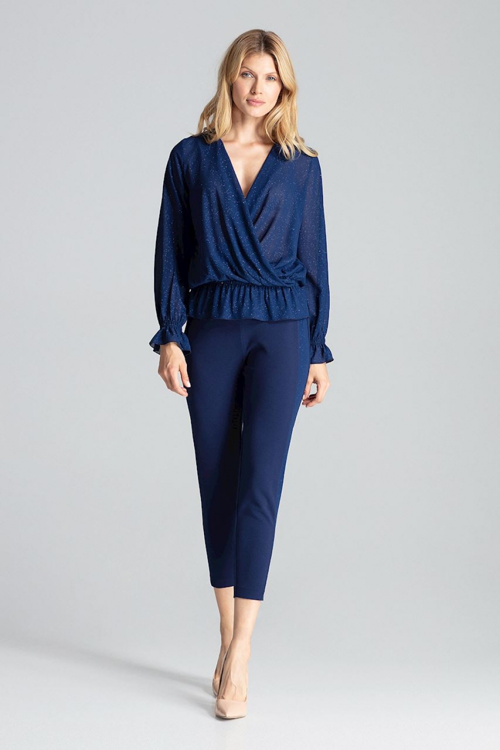 Bluzka Model M690 Navy - Figl138282 - Granatowy - obrazek 2