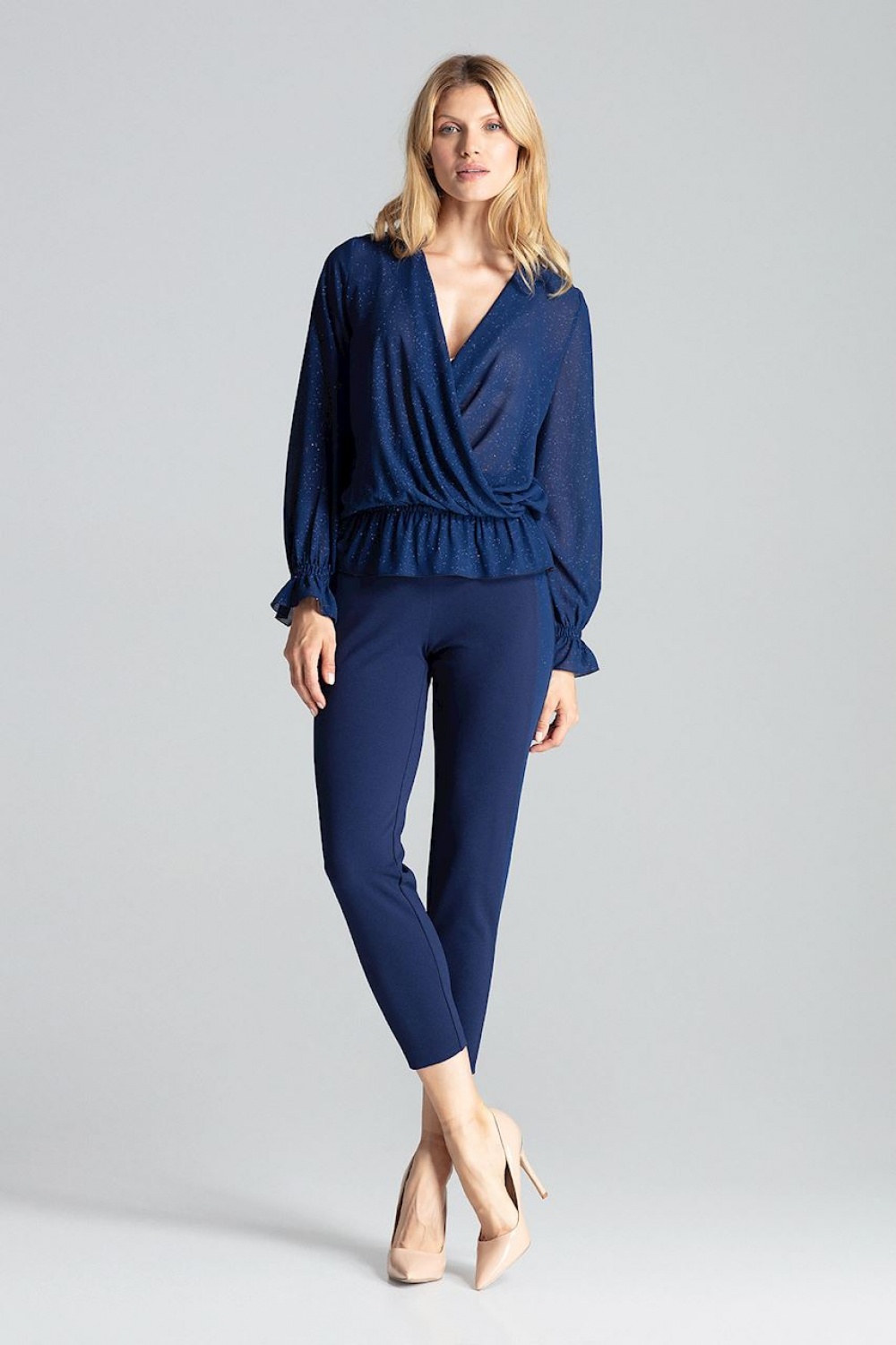 Bluzka Model M690 Navy - Figl138282 - Granatowy - obrazek 4