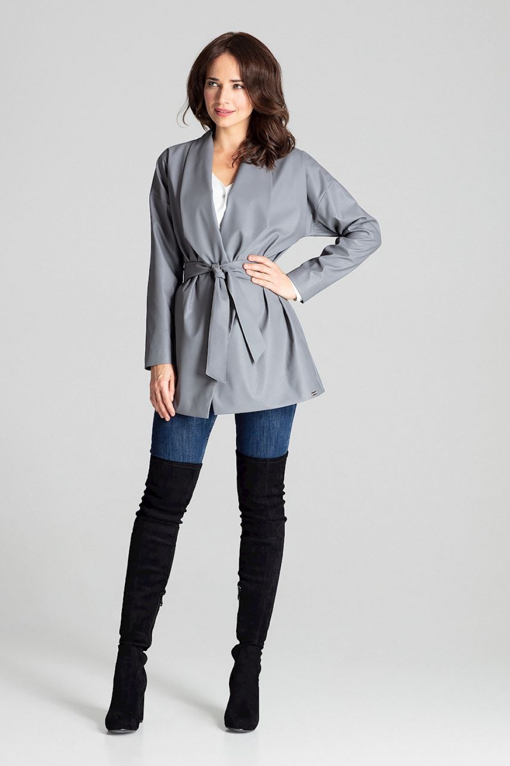 Żakiet Model L074 Grey - Lenitif139328 - Szary - obrazek 2