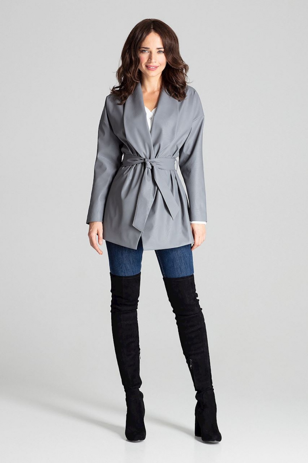 Żakiet Model L074 Grey - Lenitif139328 - Szary - obrazek 4