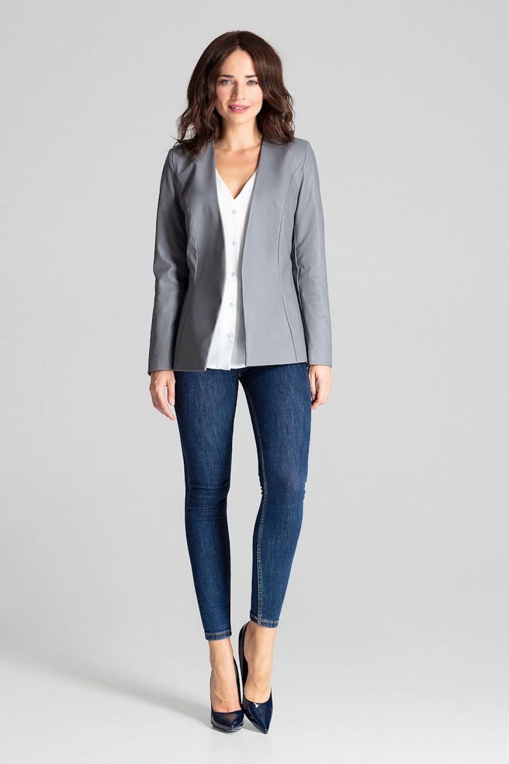 Żakiet Model L073 Grey - Lenitif139332 - Szary - obrazek 2