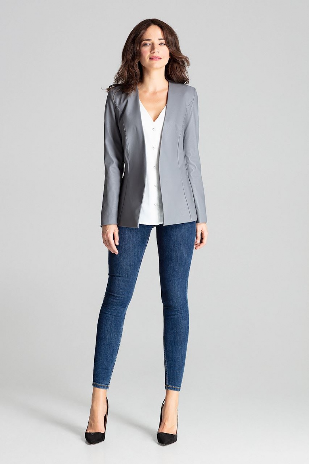 Żakiet Model L073 Grey - Lenitif139332 - Szary - obrazek 4