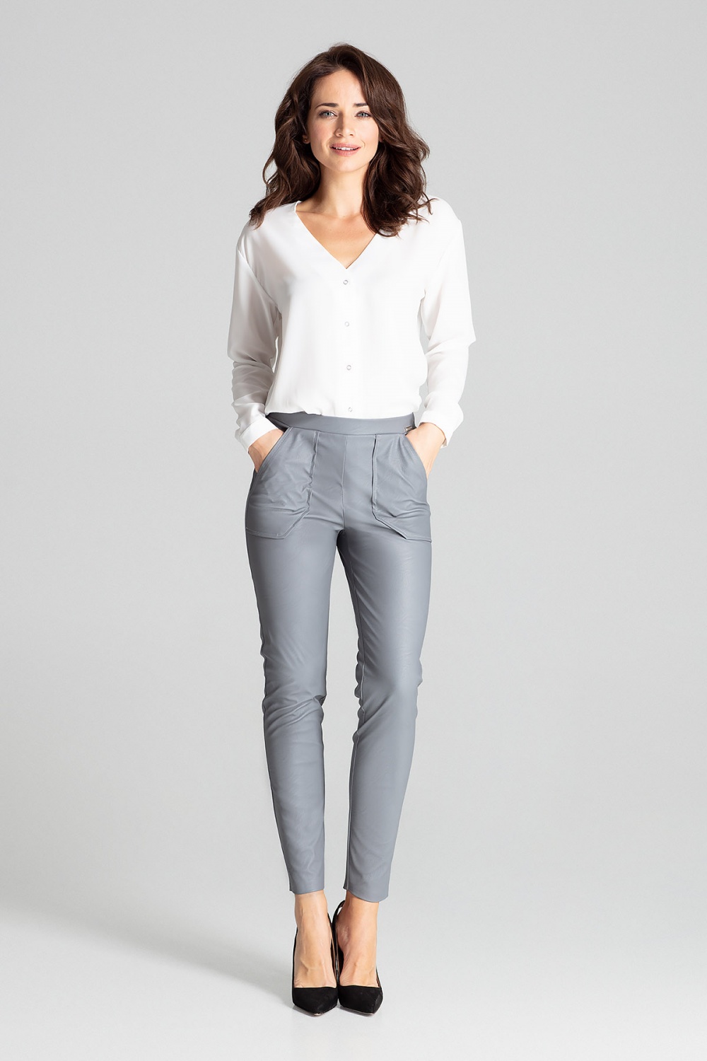 Spodnie Damskie Model L072 Grey - Lenitif139336 - Szary - obrazek 2
