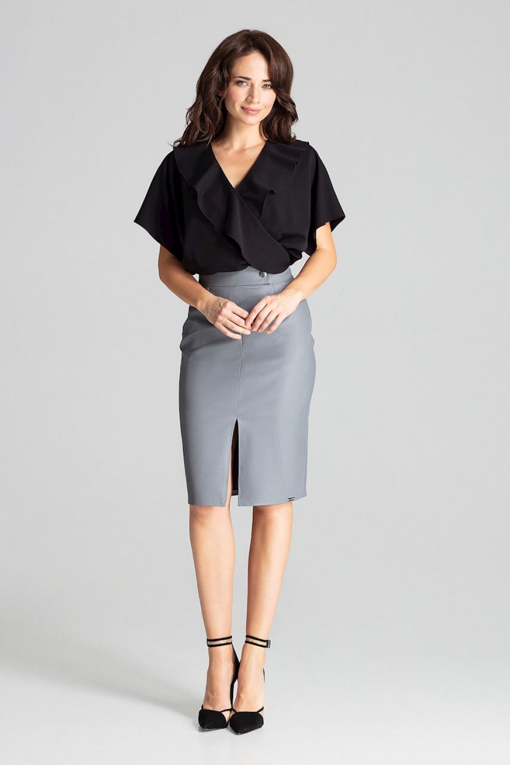 Spódnica Model L071 Grey - Lenitif139340 - Szary - obrazek 2