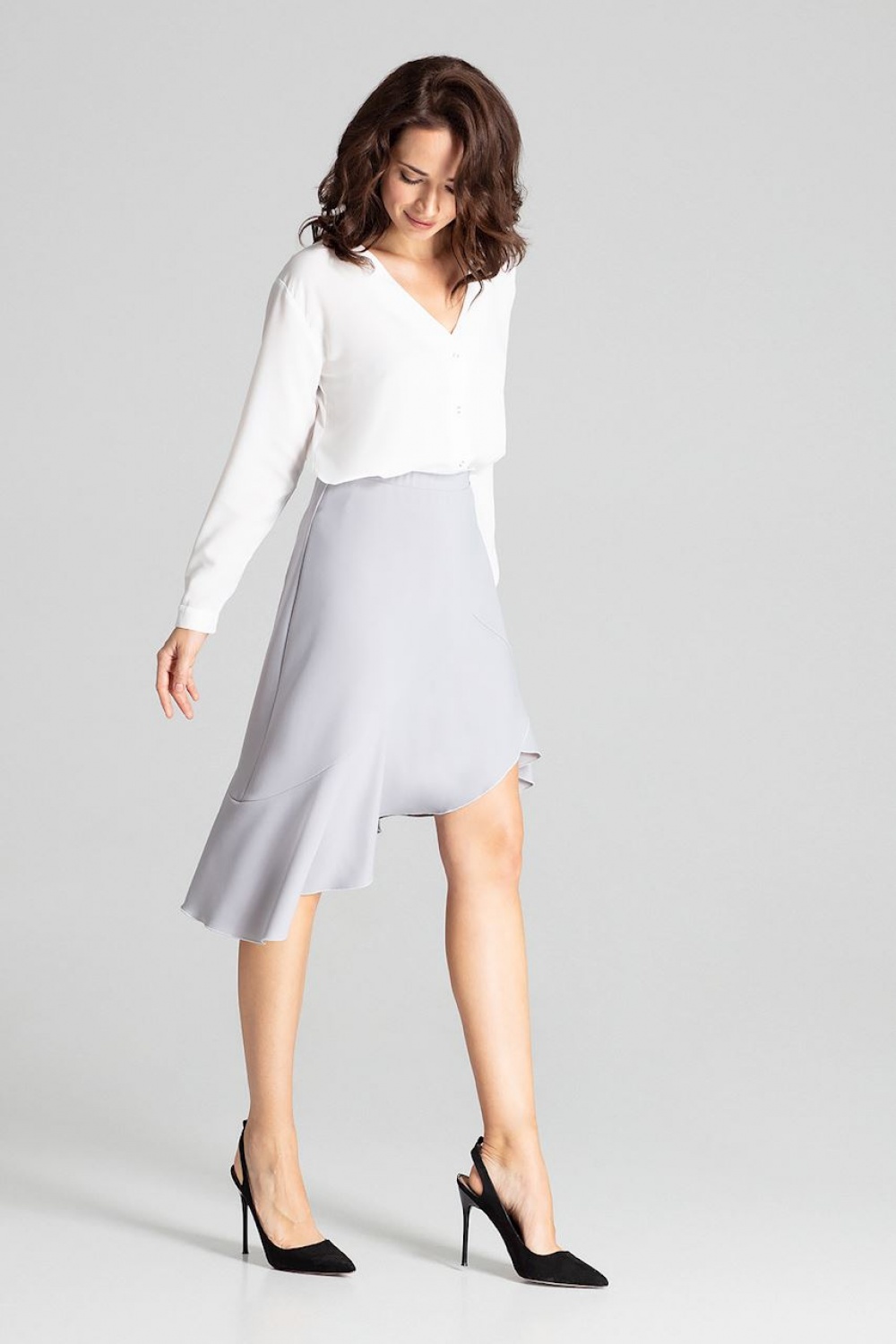 Spódnica Model L065 Grey - Lenitif139362 - Szary - obrazek 4