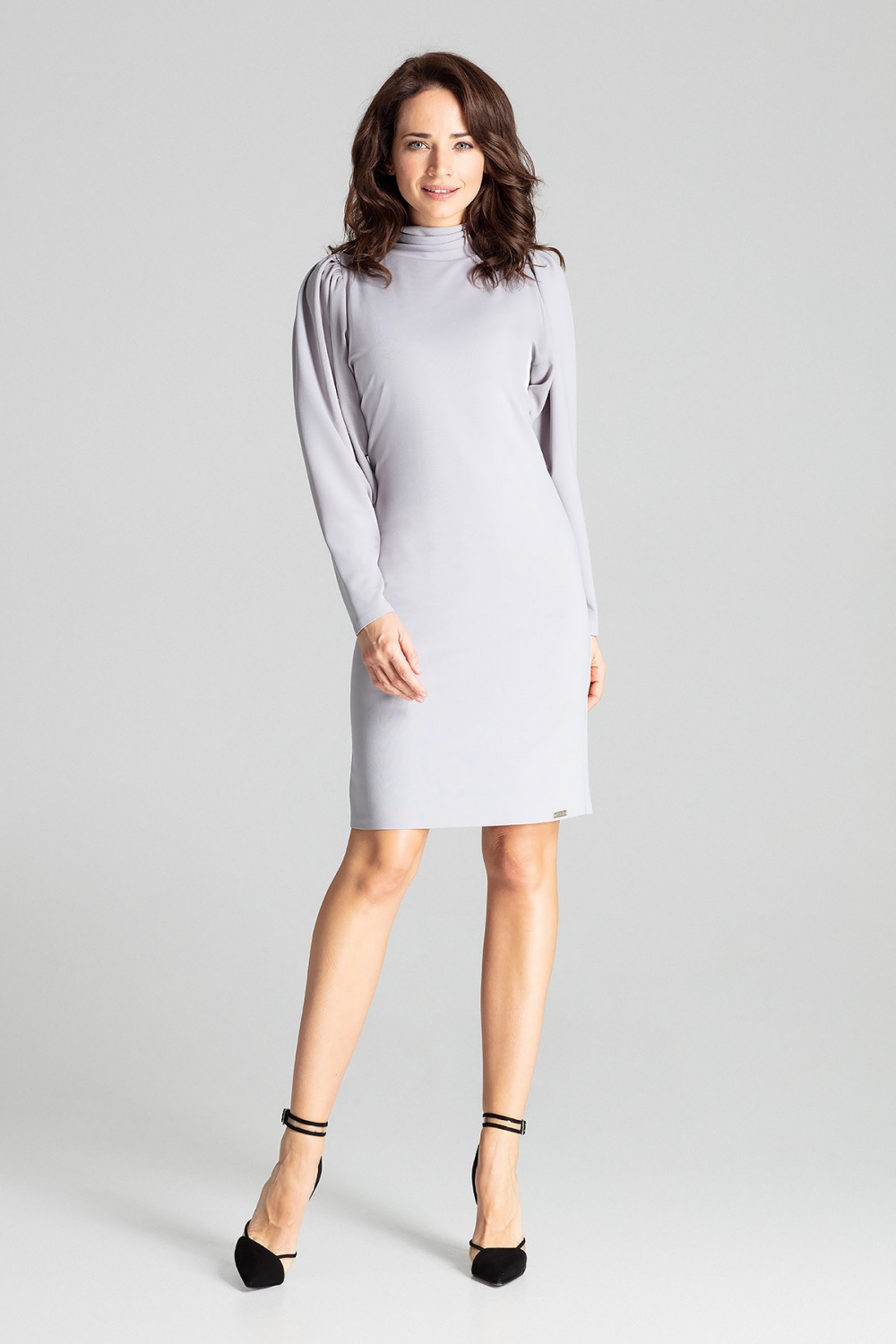 Sukienka Model L064 Grey - Lenitif139367 - Szary - obrazek 2