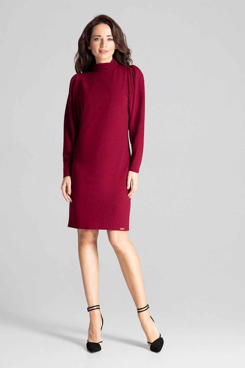 Sukienka Model L064 Bordo - Lenitif139368 - Czerwony