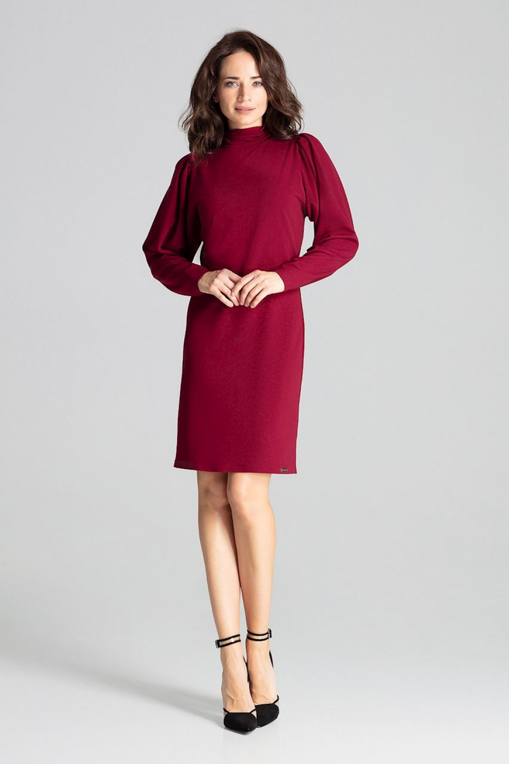 Sukienka Model L064 Bordo - Lenitif139368 - Czerwony - obrazek 2