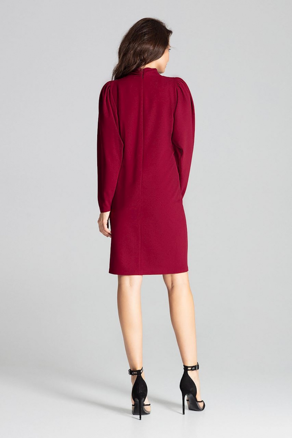 Sukienka Model L064 Bordo - Lenitif139368 - Czerwony - obrazek 3