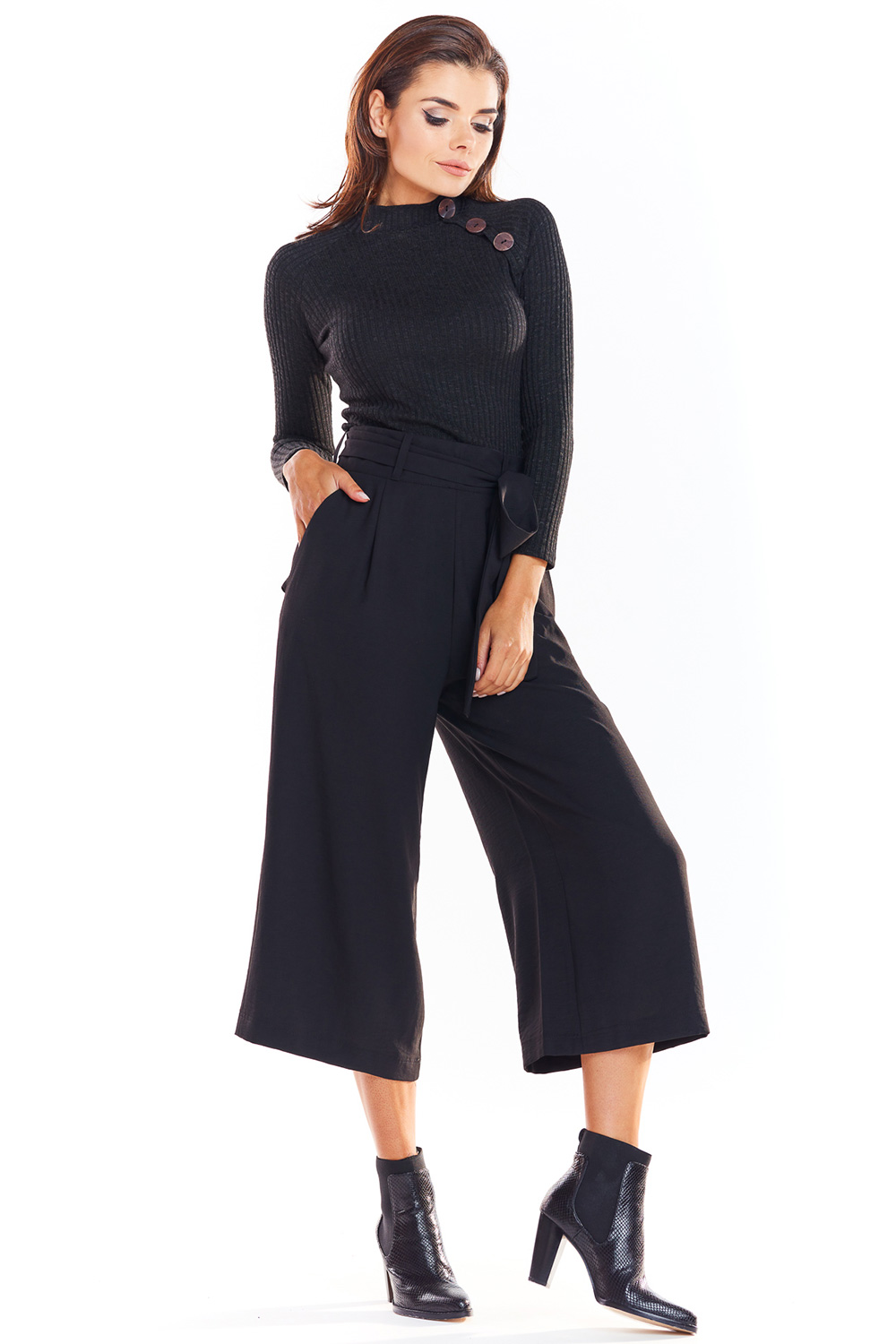 Sweter Damski Model A315 Black - awama139505 - Czarny - obrazek 2