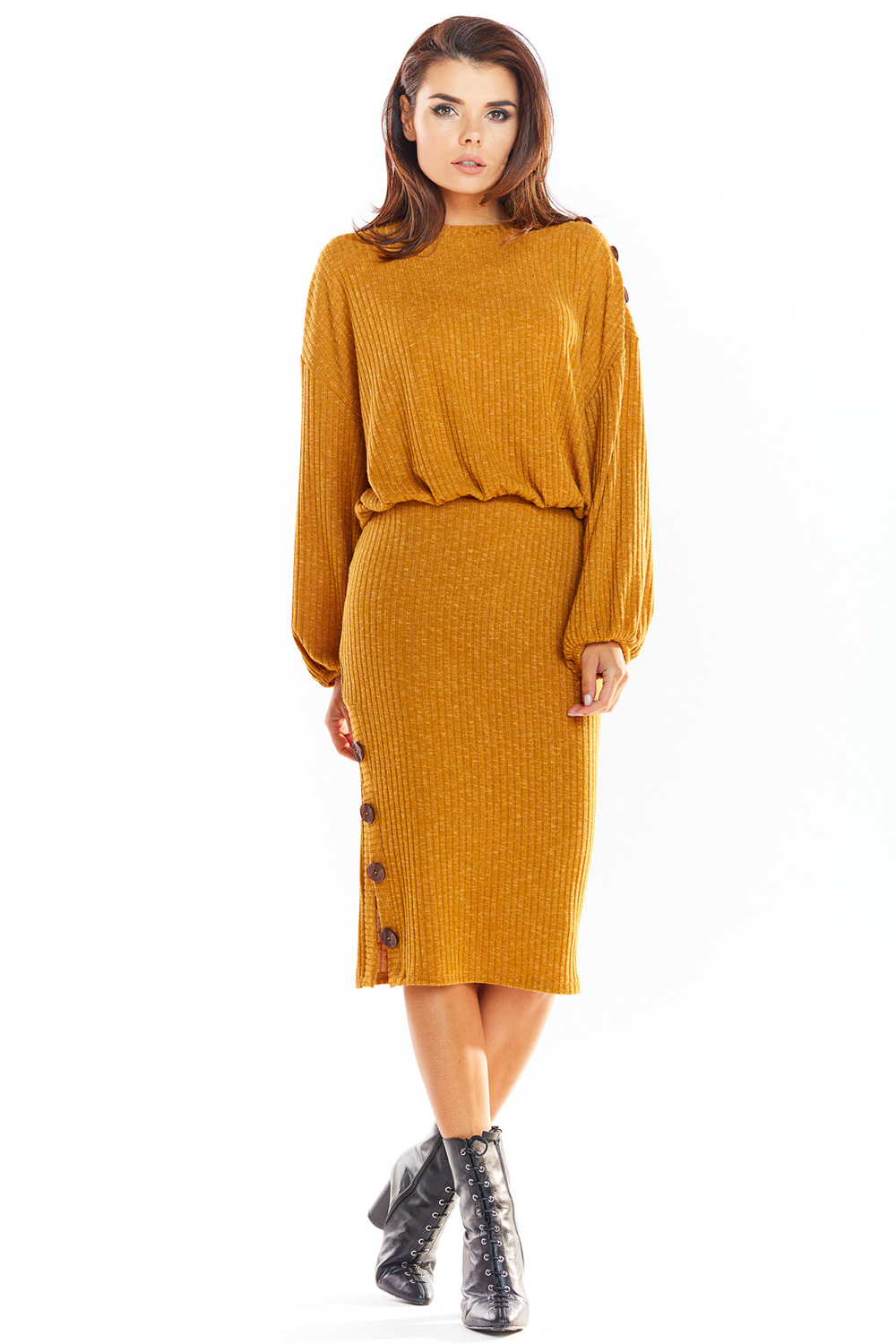 Spódnica Model A317 Camel - awama139509 - Brązowy - obrazek 2