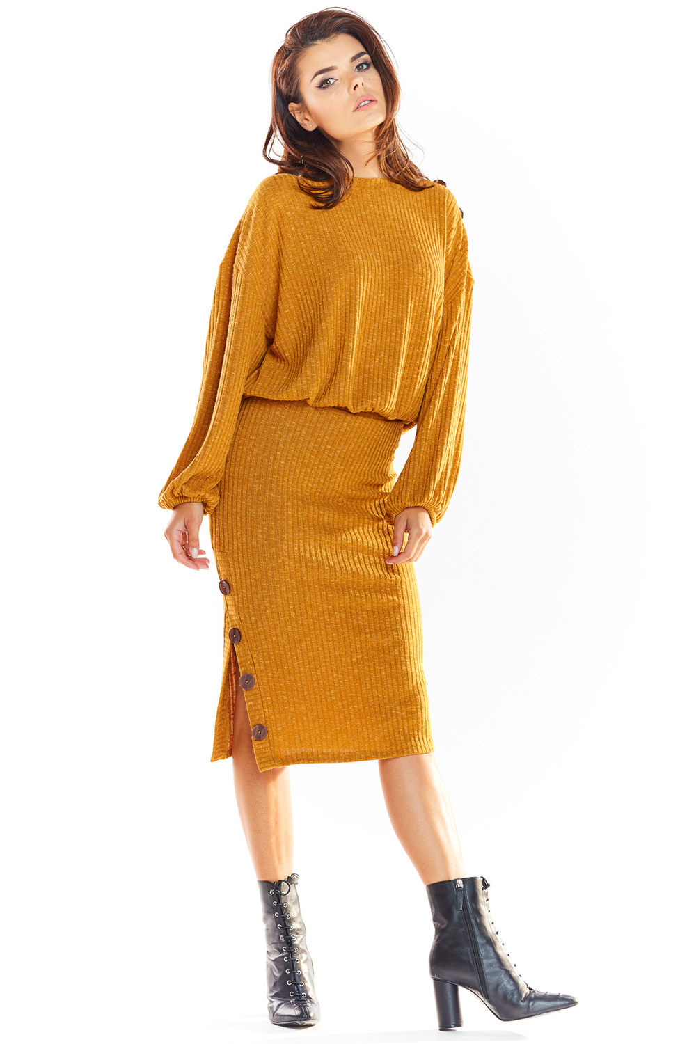 Sweter Damski Model A318 Camel - awama139512 - Brązowy - obrazek 2