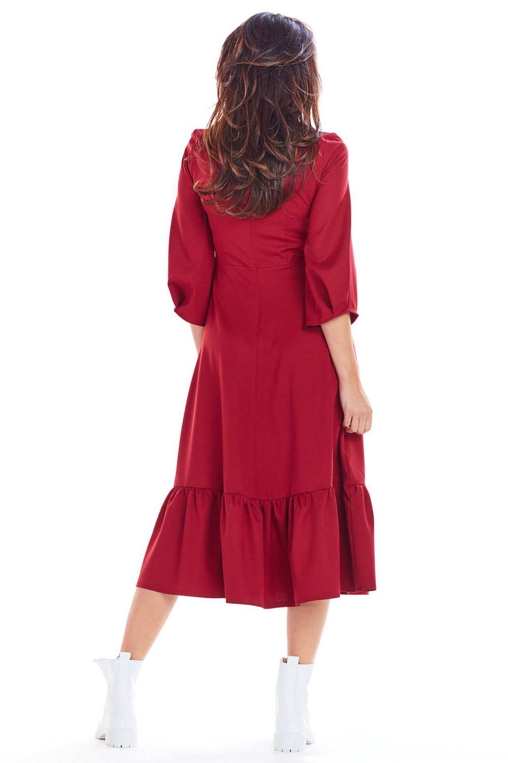 Sukienka Model A345 Bordo - awama139574 - Czerwony - obrazek 3