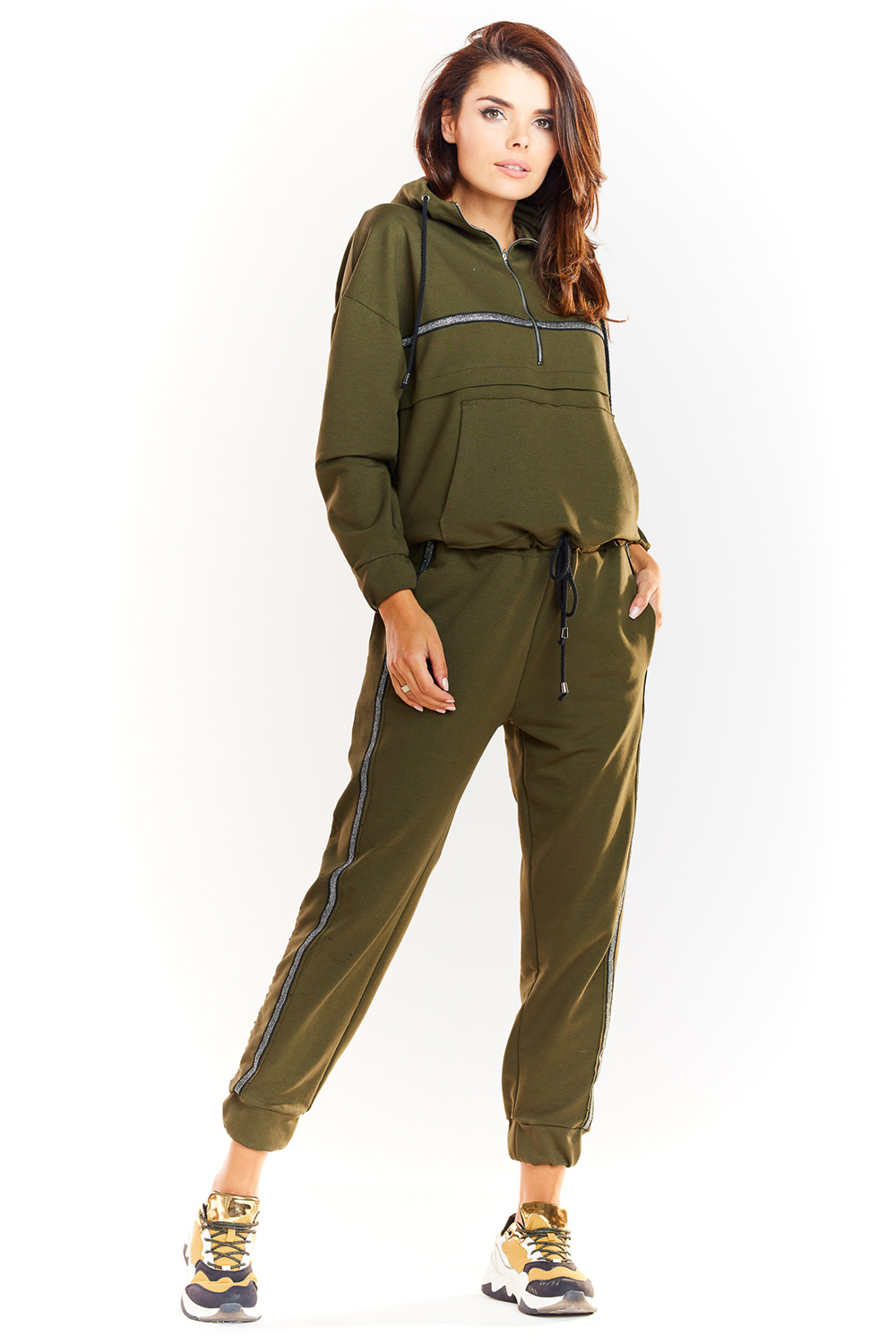 Spodnie Dresowe Model M231 Khaki - Infinite You139599 - Zielony