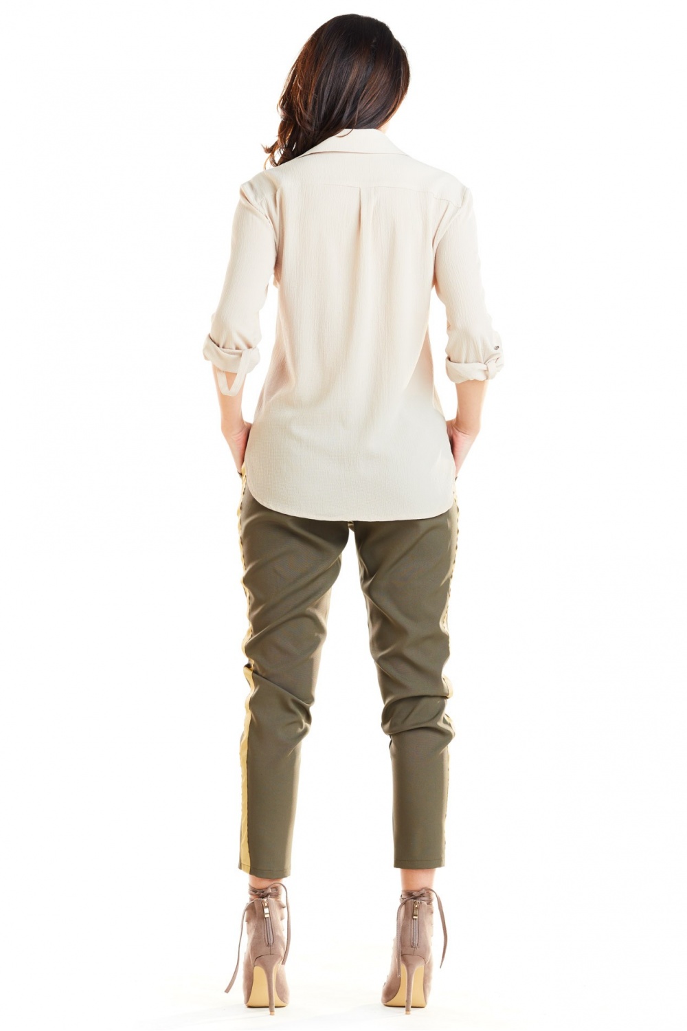 Spodnie Damskie Model A270 Khaki - awama140004 - Zielony - obrazek 3
