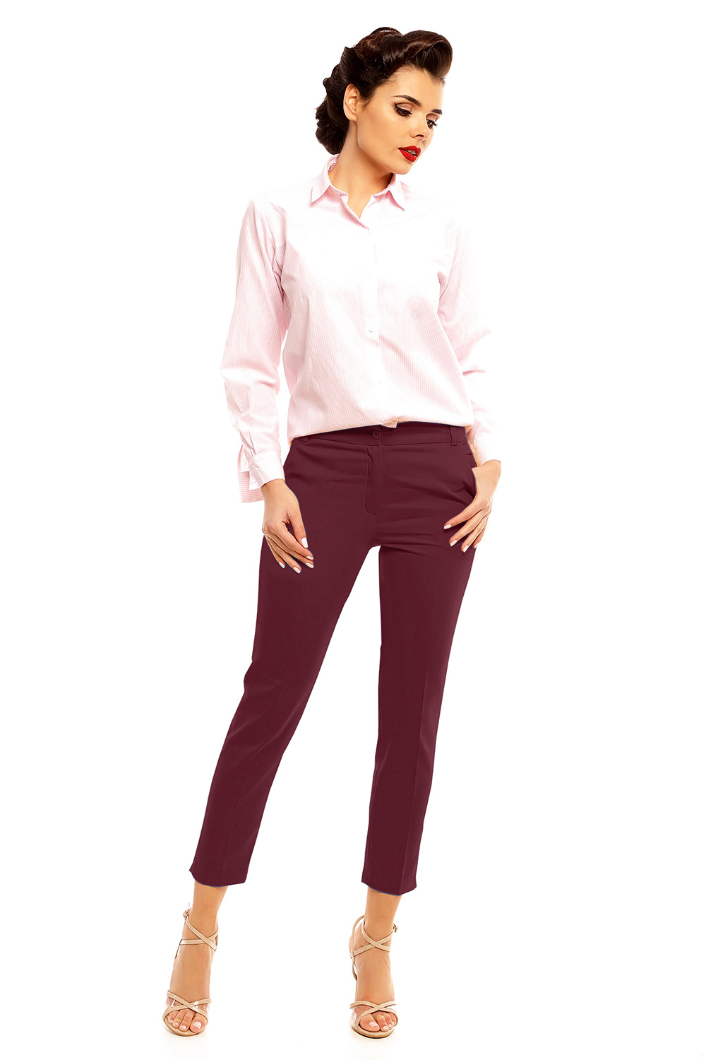 Spodnie Damskie Model 08 Burgund - Cabba140607 - Czerwony