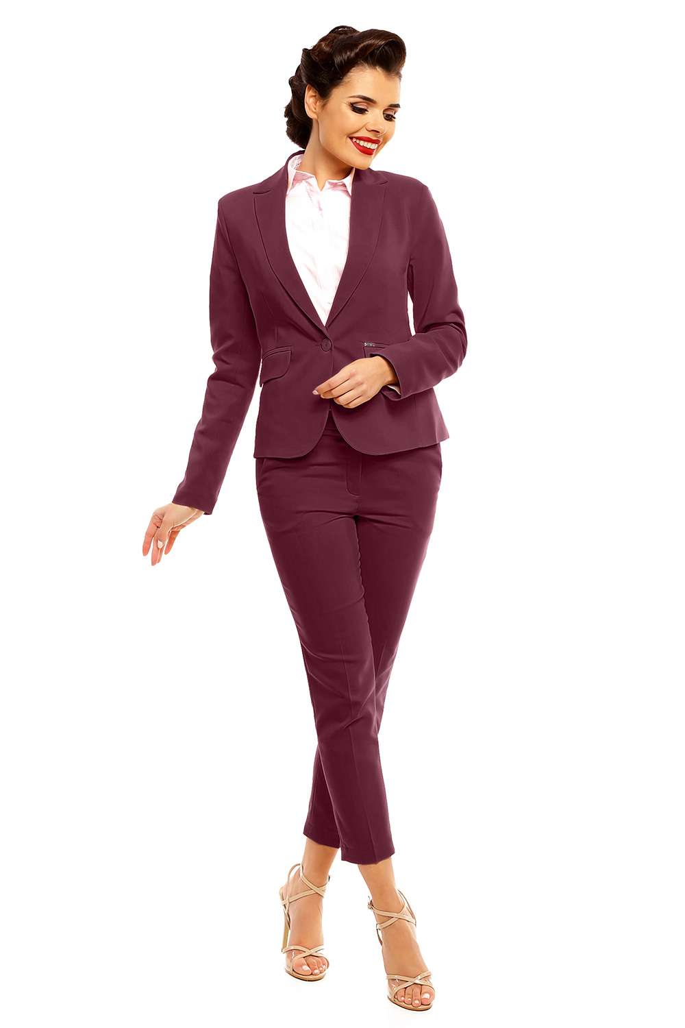 Spodnie Damskie Model 08 Burgund - Cabba140607 - Czerwony - obrazek 2