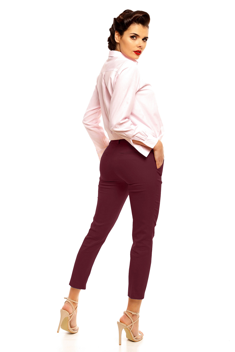 Spodnie Damskie Model 08 Burgund - Cabba140607 - Czerwony - obrazek 3