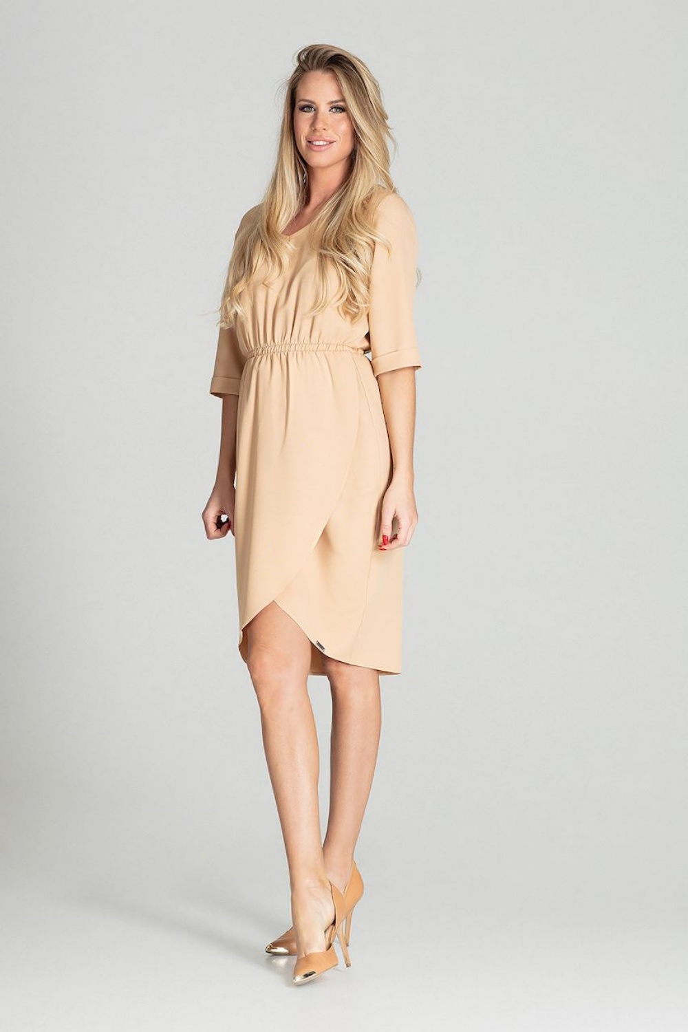 Sukienka Model M702 Beige - Figl141739 - Beżowy