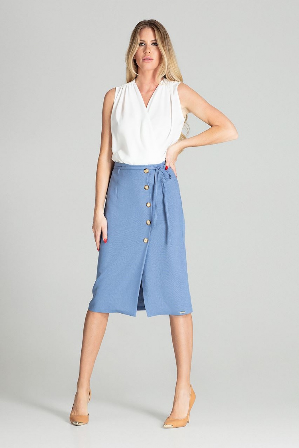 Spódnica Model M697 Blue - Figl141758 - Niebieski